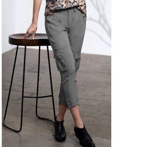Go by Go Silk Iconic Utility Pant Gray Cargo Sz 8